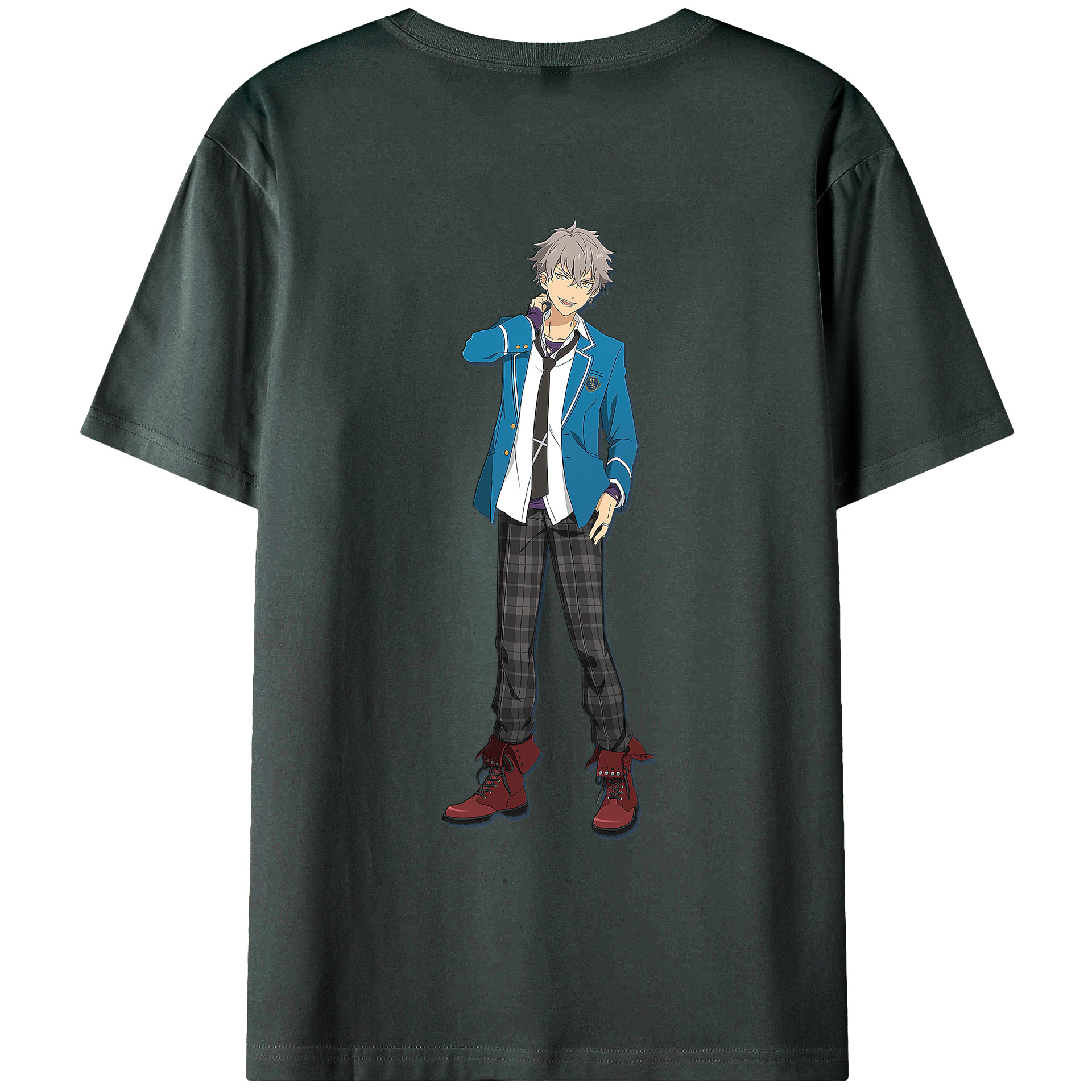 （画像用） あんさんぶるスターズ! Ensemble Stars 綿100％ メンズ半袖Tシャツ（バックプリント） 通気性